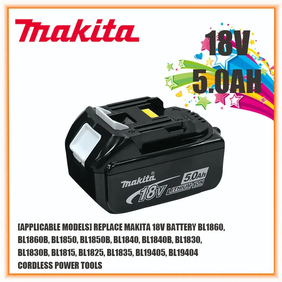 

Makita Original 18V 5.0AH 6.0AH Rechargeable Power Tool Battery LED Lithium Ion Replacement LXT BL1860B BL1860 BL1850