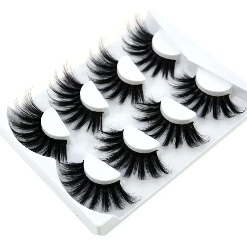 4 pairs of natural mink eyelashes 25mm eyelashes handmade eyelashes extended false eyelashes