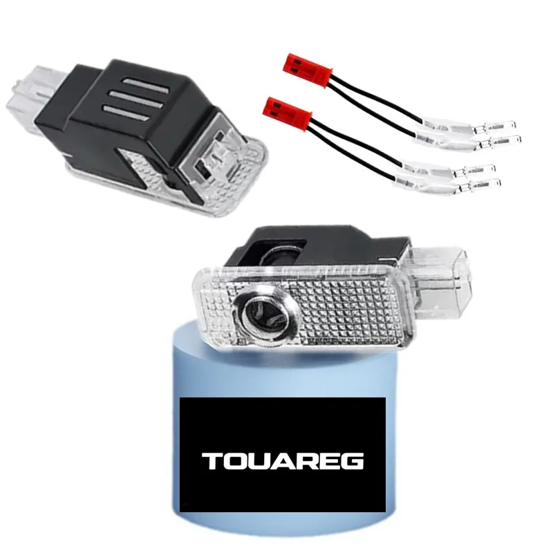 2 uds proyector de luz LED puerta de coche Logo lámpara accesorios para VW Passat B5 B5.5 2000-2010 2009 2008 2007 2006 Phaeton Touareg 7L