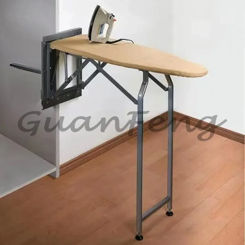 Hidden sliding damping ironing board, built-in electric iron storage rack in the folding cloakroom for home use