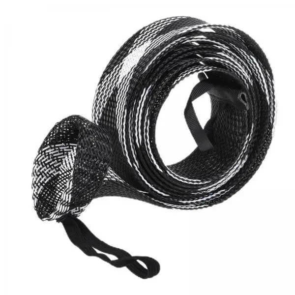 Fishing Rod Accessory Braided Mesh Protective Sleeve with Lanyard for Fishing Bracket Tackle Storage