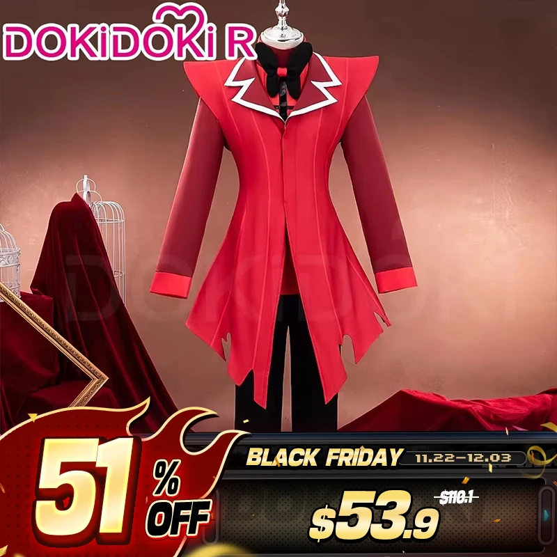 IN STOCK Alastor Cosplay Costume Anime【S-2XL】DokiDoki-R Men Uniform Costume Radio Demon Alastor Cosplay Male Plus Size Halloween