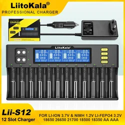 LiitoKala Lii-S12 26650 9V Battery Charger LCD 1.2V 3.8V 3.2V 3.7V 18650 26650 21700 26700 20700 18350 IMR NiMH/Cd AA AAA