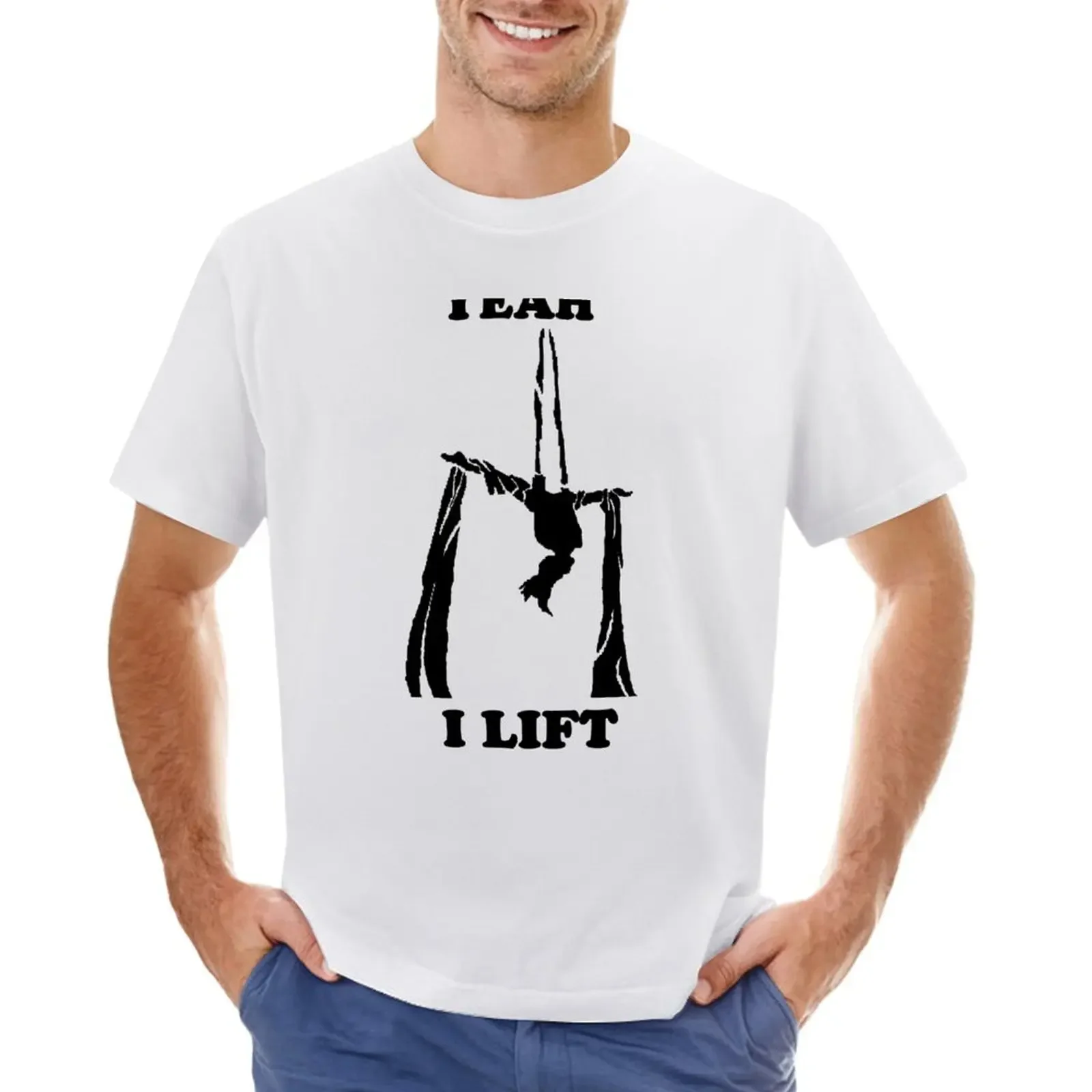 Aerial silks - Yeah, I lift - Black design T-shirt korean fashion oversizeds men t shirts