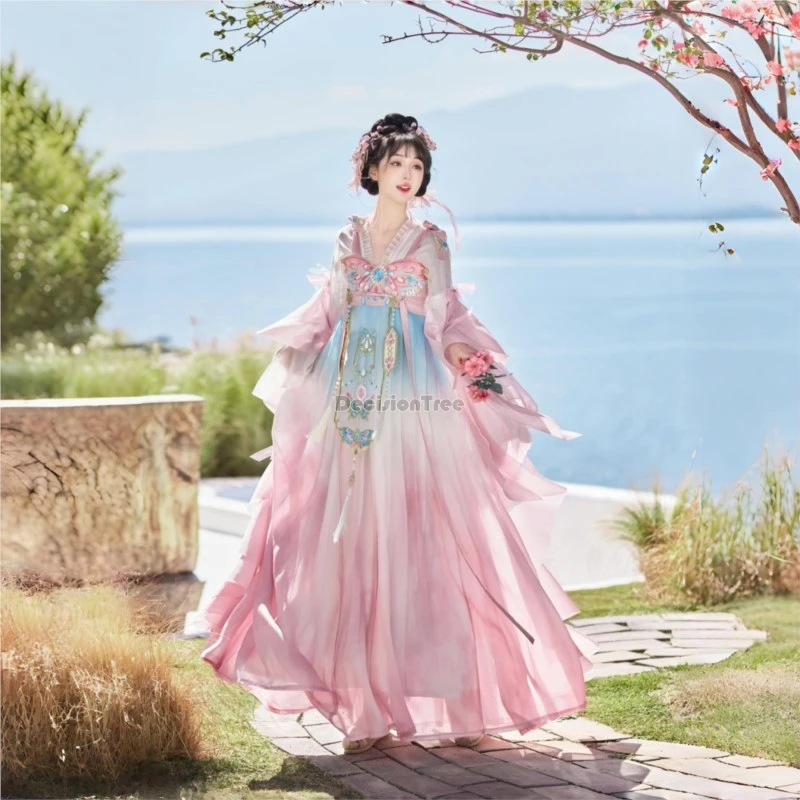 women's tang style embroidered chest length ru qun skirt 2026 female new Chinese style daily spring/summer printed hanfu costume