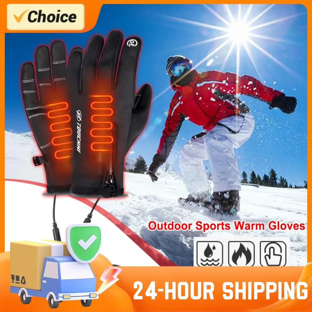 

Men Women USB Touch Screen Gloves Electric Heated Hand Warmer Winter Warm Electric Heated Gloves for Cycling Running Hiking