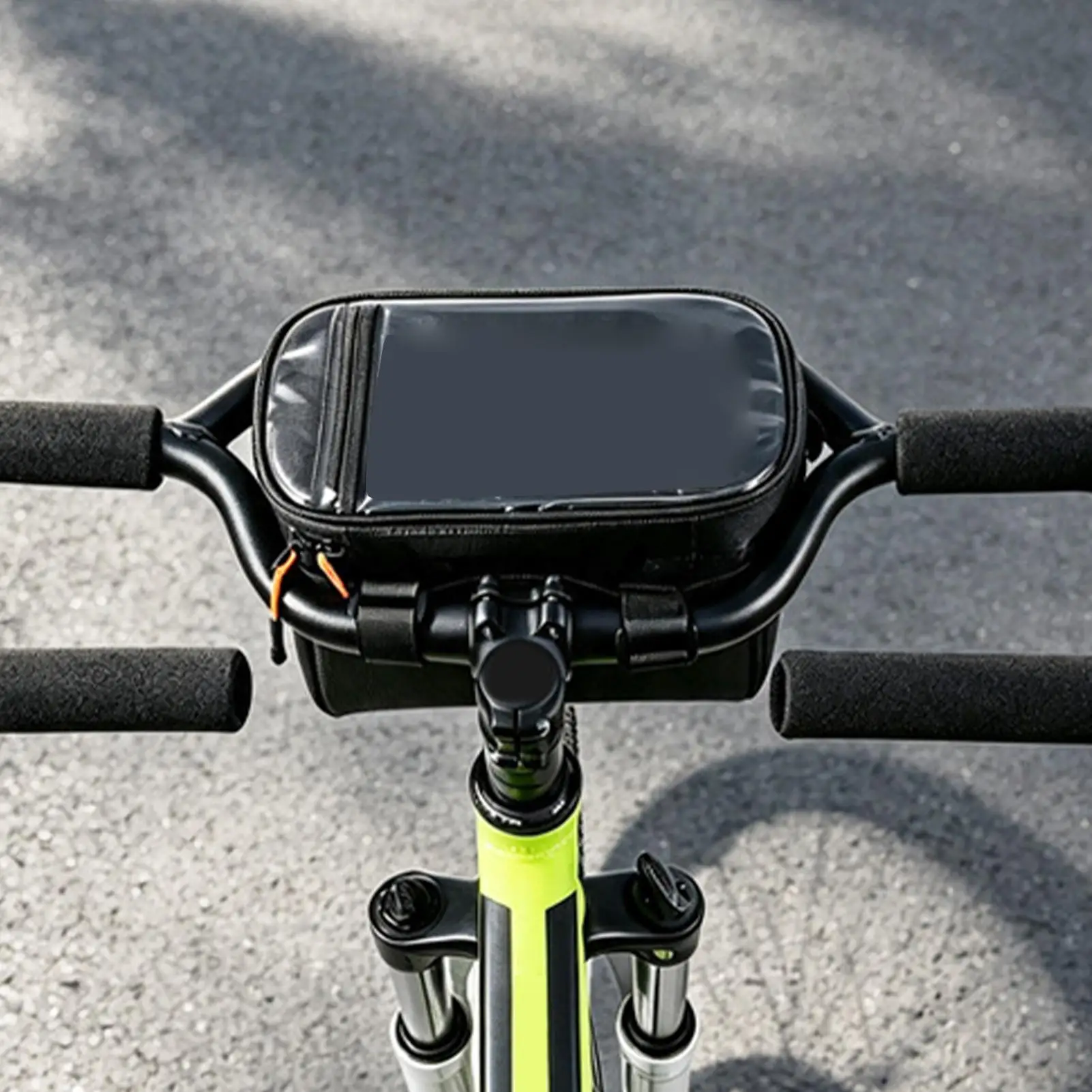 Bike Handlebar Bag Large Capacity Waterproof Multi Compartment Pouch Bike Frame Front Pouch for Commuting Traveling Road Trip