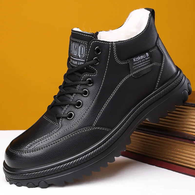 

Men's Snow Boots New outdoor workwear boots soft soled anti slip comfortable youth leather Ankle boots