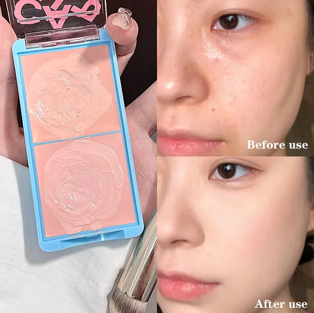 Dual Pan Highlighter Palette Matte Brightening Cream for Face Natural Glow Affordable for Student Essential Makeup