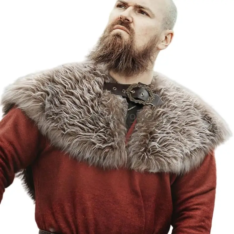 Викинги мех Шаль воина Кейп Хэллоуин Ренессансы LARP Cosplay Costumes J78 Викинги мех Шаль воина Кейп Хэллоуин Ренессансы LARP Cosplay Costumes J78