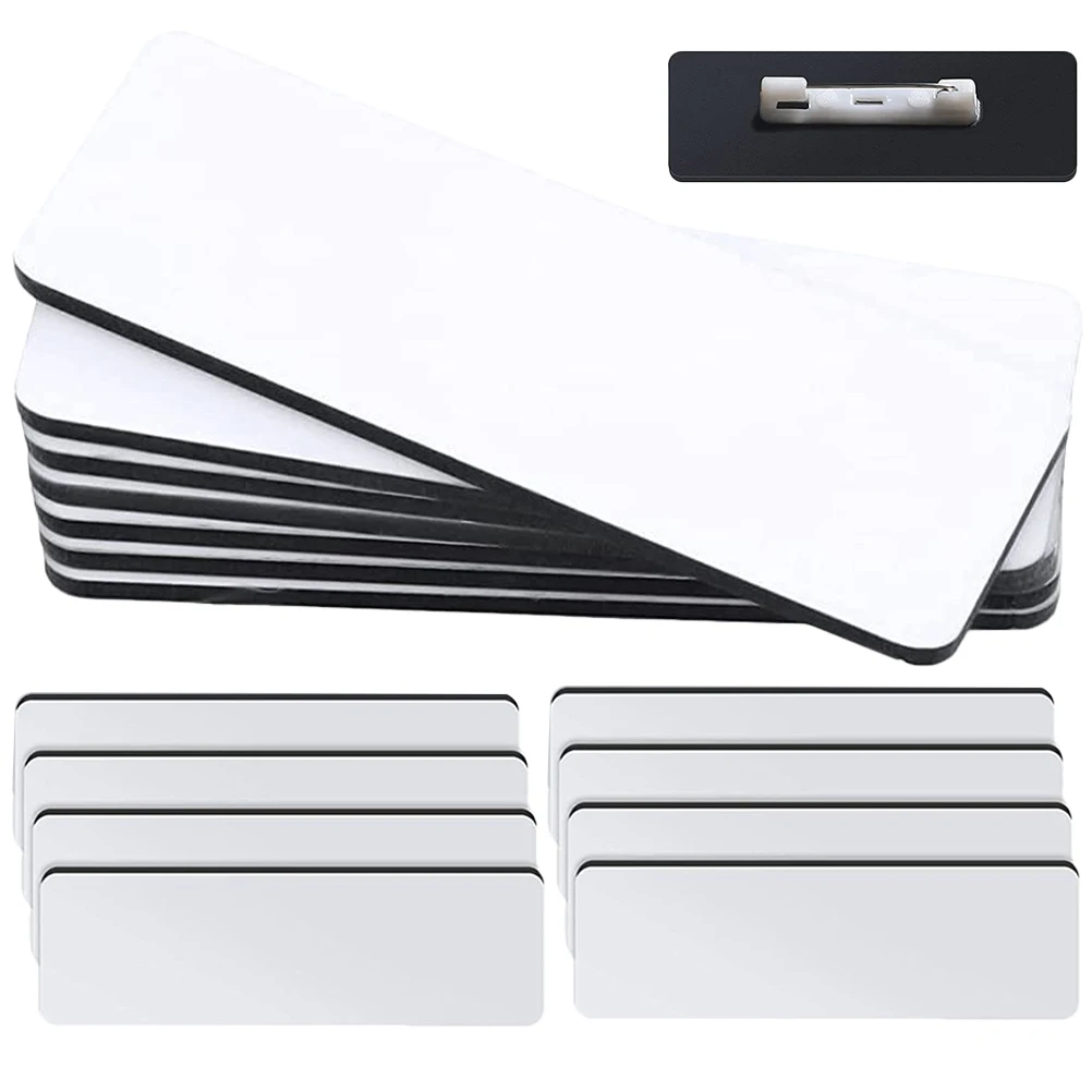 

16pcs Blank Name Tags Pin Customizable Student Badges Density Board Durable Material Schools Offices Coffee Shops