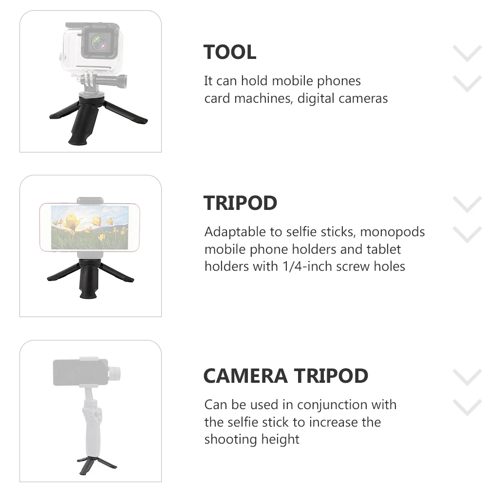 

4Pcs Folding Phone Tripod Mobile Clip Holder 1 4 Inch Universal Camera Interface Tabletop Tripod Broadcast Video Stand
