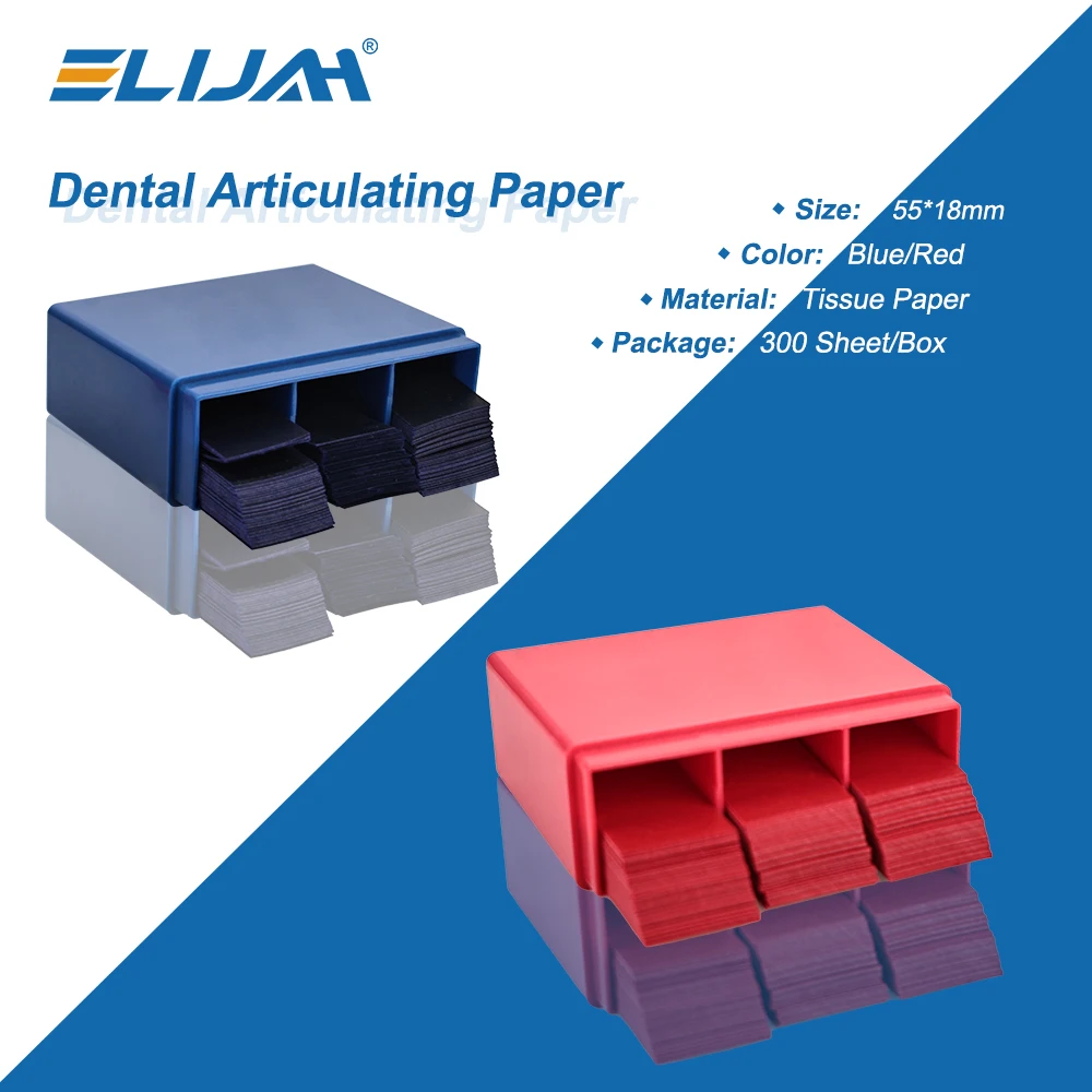 

ELIJAH 300 Sheets Dental Articulating Paper Dentista Double-Sided Bite Strips Oral Dentist Teeth Care Whitening Material Tool