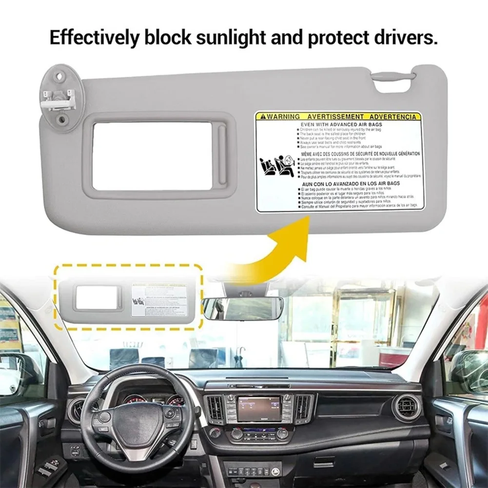 

Car Sun Visor With Mirror 74320-42595-B1 Left Driver Side For Toyota For RAV4 2013-2018 Car Interior Replacement Part Gray