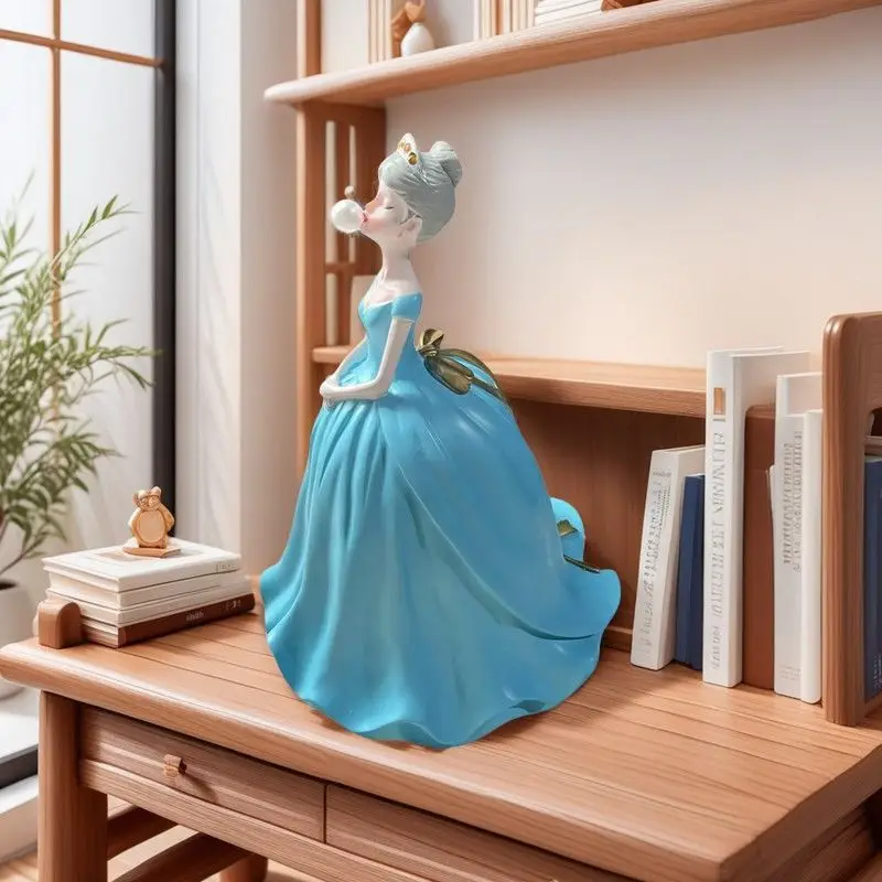 Nordic Style Princess Dress Resin Storage Ornament Original Craft Creative Decor for Office Study Girlfriend Gift