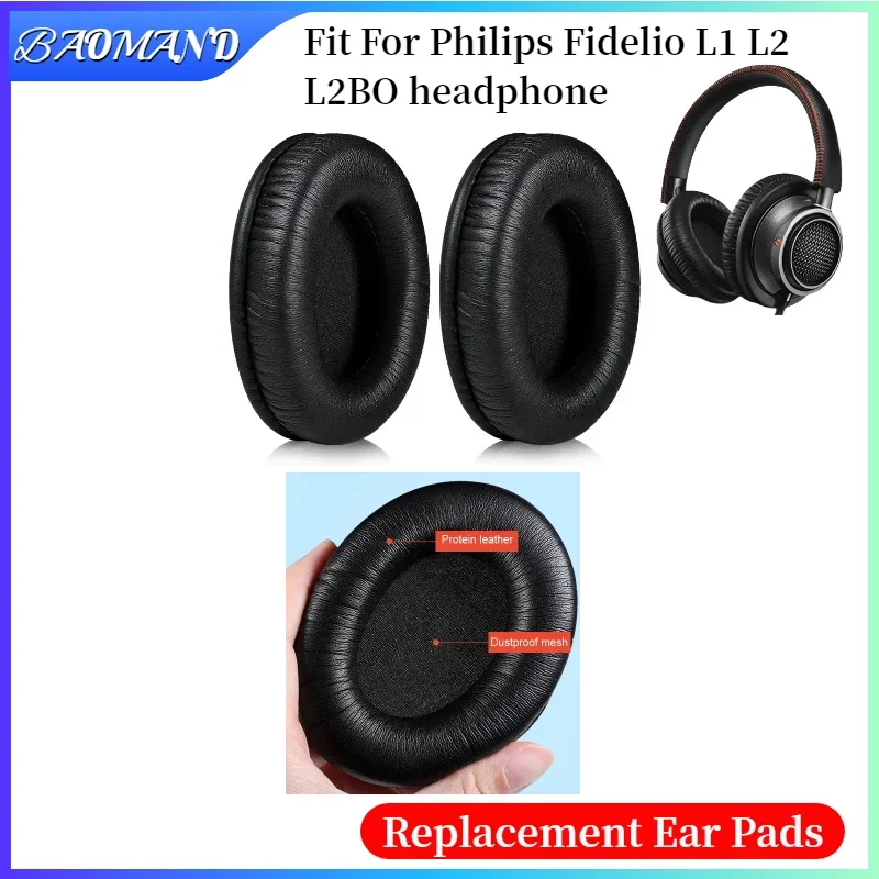 

Replacement Foam Ear Pads for Philips Fidelio L1 L2 L2BO memory foam Earpads Protein Leather BAOMAND