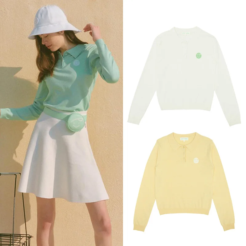 

K-Fashion Golf Top, Women's Ribbed Knit Sweater, Business Casual Approved with Moisture-Wicking Technology