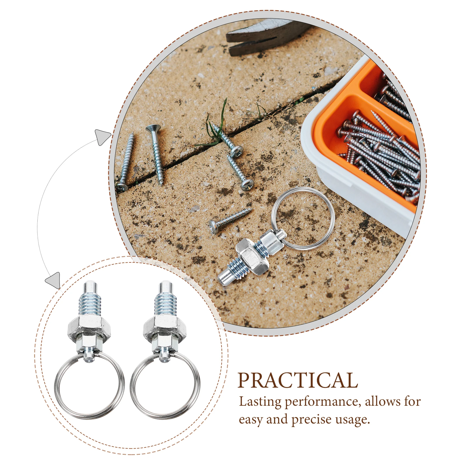 

2Pcs Spring Plunger Pin 304 Stainless Steel Hand Retractable Pull Ring Positioning Latch Mechanical Hardware Spring Loaded Pin