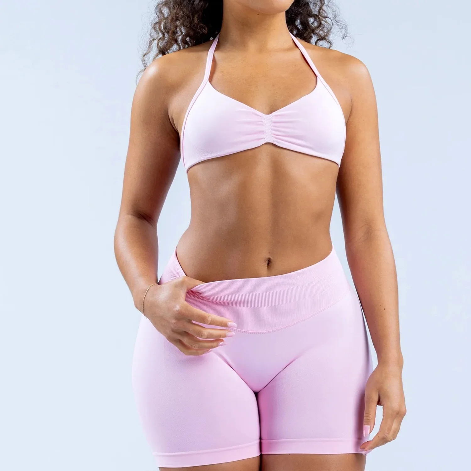 High Waist DFNE Matching Set High-Stretch, Butt-Lifting Fitness Shorts and a Strapp Fitness Set Yoga Workout Outfit