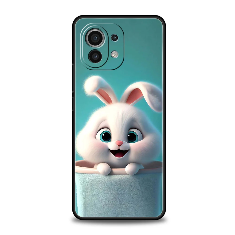 A Cute Rabbit With A Purple Hat Phone Case for Xiaomi Mi 14 13 12 11 Ultra 13T 12T Poco C51 F3 F4 F5 X3 X4 NFC Pro Lite 5G Cover