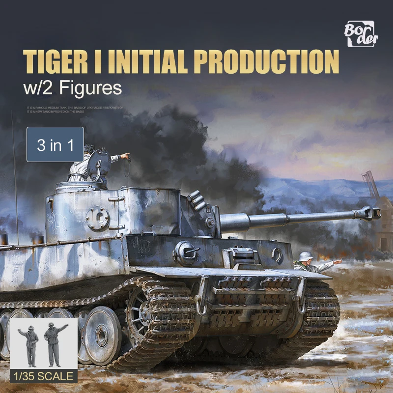 

Border Model BT-014 Tiger I Initial Production 3-in-1 Twin Tracked Metal Barrel Soldier Attached