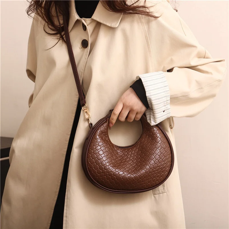 Mode Schwarz Halbmond Tasche Luxus Pu Leder Damen Geldbörsen und Handtaschen Umhängetaschen Frauen Schulter Taschen – Detail 18