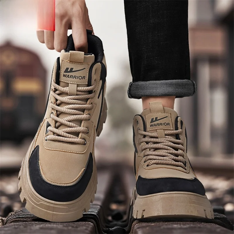 メンズレトロオートバイマーティンブーツアウトドア厚底滑り止め耐摩耗性作業服ブーツ秋新着カジュアルスタイル