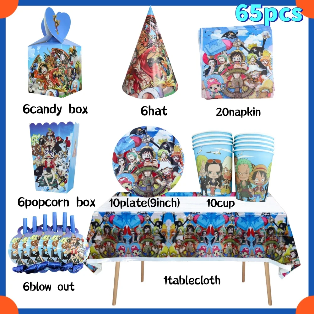ワンピース ルフィ ゾロ 誕生日パーティー デコレーション テーブルクロス カップ プレート 帽子 キャンディボックス バルーン ベビーシャワー 男の子 パーティーアクセサリー
