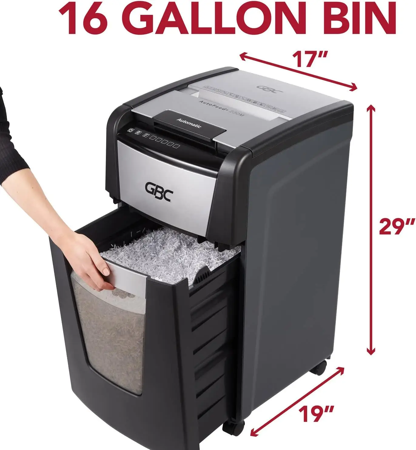 230-Sheet Capacity Micro-Cut Paper Shredder with Auto-Feed Plus, Small Office Shredder
