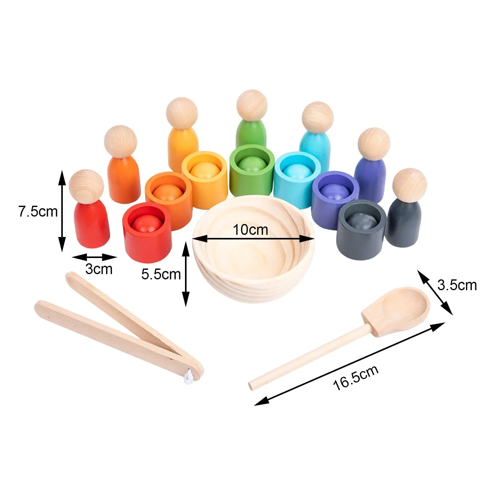Balles en tasses pour bébé Montessori, 7 Classification, jouets sensoriels préscolaires, entraînement, jeu logique, motricité Fine