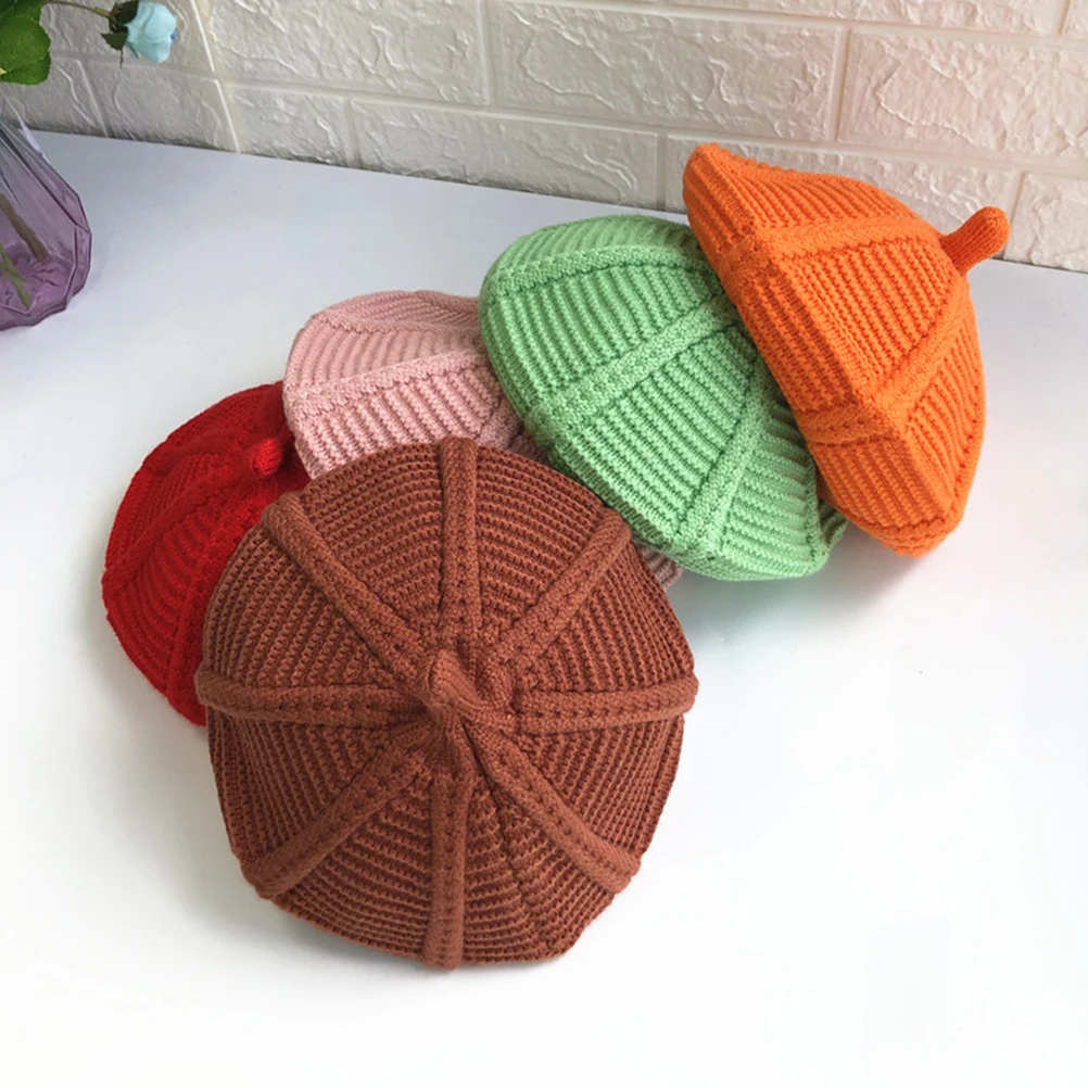 

Kids Beret Hat Solid Color Warm Breathable Toddler Girls Wool Material Soft Comfortable Fall Winter Outfit Match