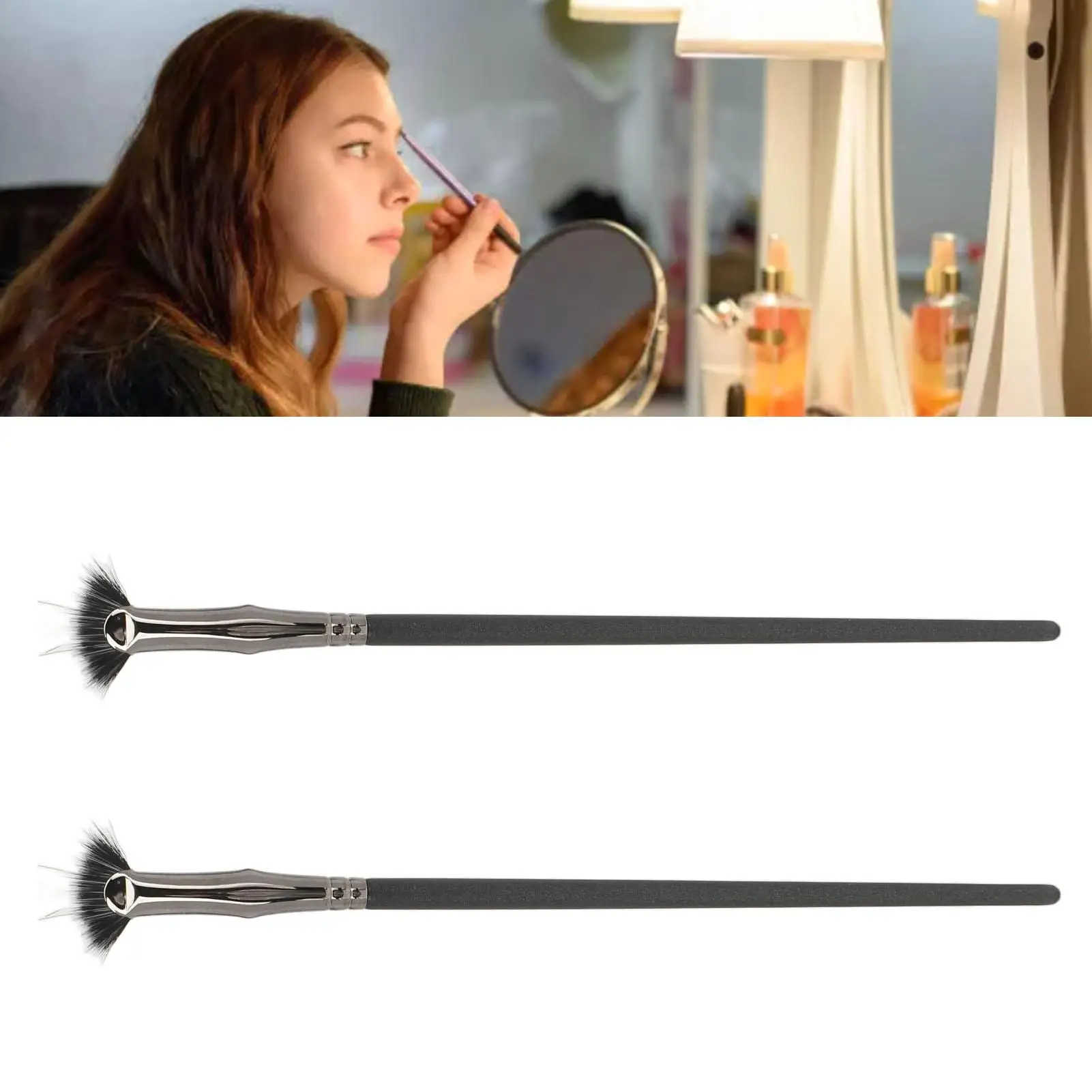 2pcs Mascara Fan Bent Brush | Double Layer Design | Clump Prevention & Lash Enhancement | Makeup App Brushes