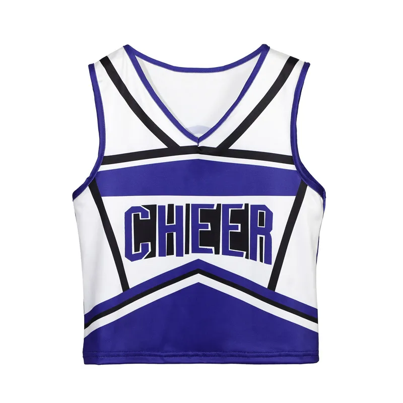 Girls Tank Top Cheerleader Skirt Suit Letter Printed Slim Dresses Fancy Sportswear Holiday Cosplay Groupway Suit Red White view 4