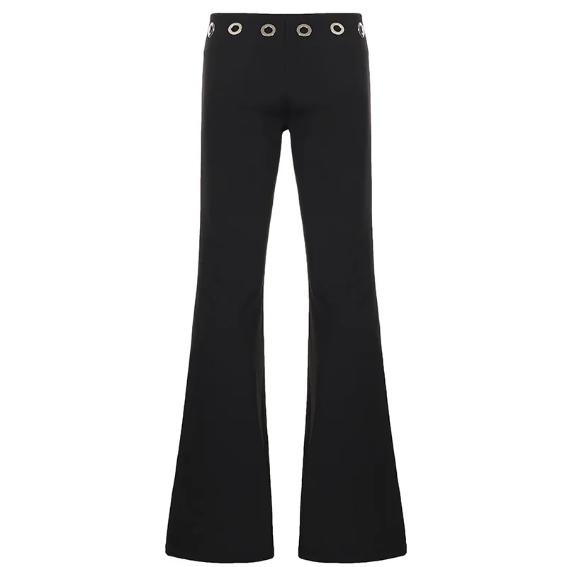 Casual and fashionable chicken eyes low waist pants women's street style sporty wrapper hip micro flared pants