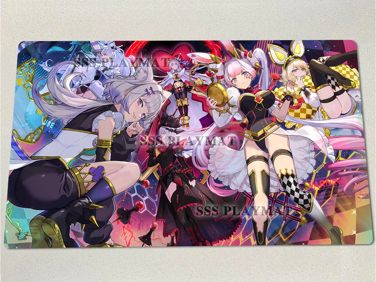 

YuGiOh Playmat M∀LICE P White Rabbit TCG Mat Dormouse Cheshire Cat BINDER CCG Trading Card Game Mat Rubber Mouse Pad Free Bag