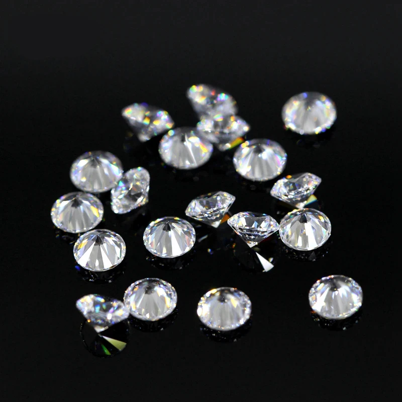 50pcs Cubic Zirconia Stones 6mm White Round Shape Brilliant Cut Loose CZ Stones Synthetic Gems Beads For Jewelry DIY Material