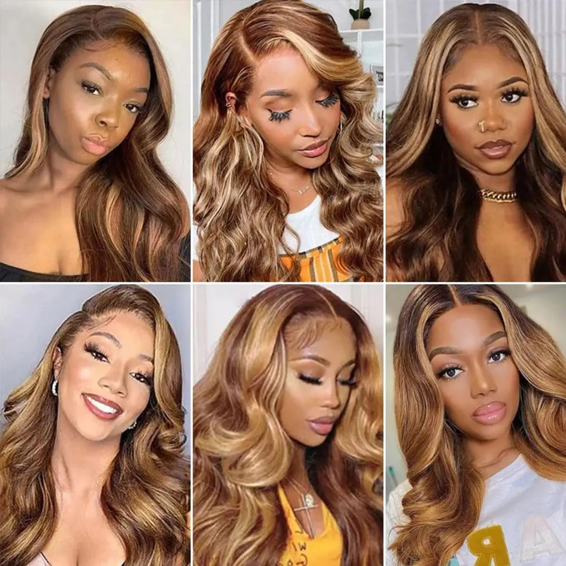 Body Wave P4/27 Highlight Lace Wigs Human Hair Wig 13x4 Lace Frontal Human Hair Wigs 180 Density Pre Plucked With Baby Hair