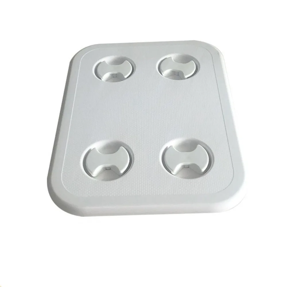 White Rotatable Handle Rectangular Deck Access Hatch Cover, Boat Storage Box Hatch Window, Marine Yacht Hardware Fitting