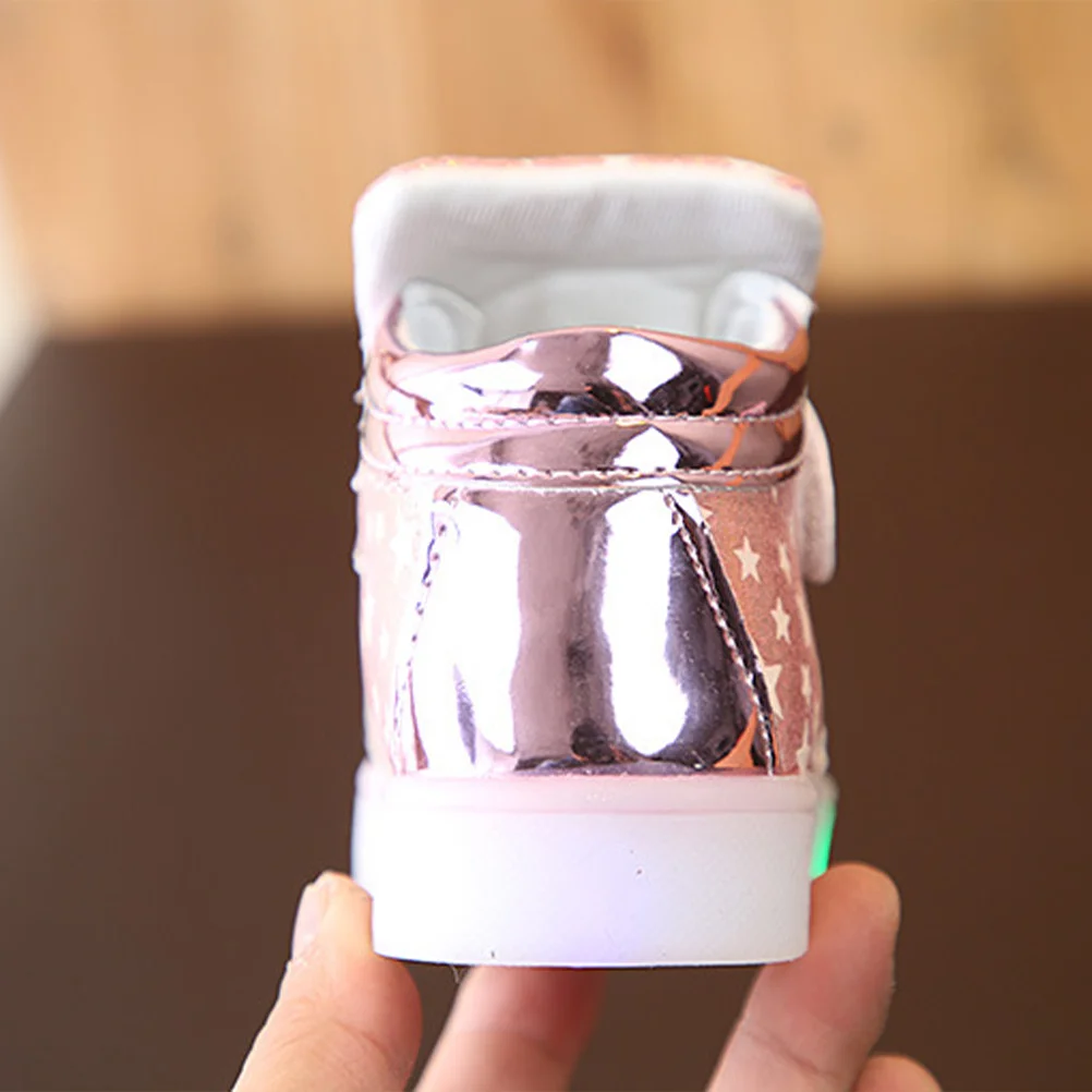 

LED Sports Shoes Pink Size 23 Stylish Rhinestone Glowing Light Breathable Comfortable LED Light Sports Shoes