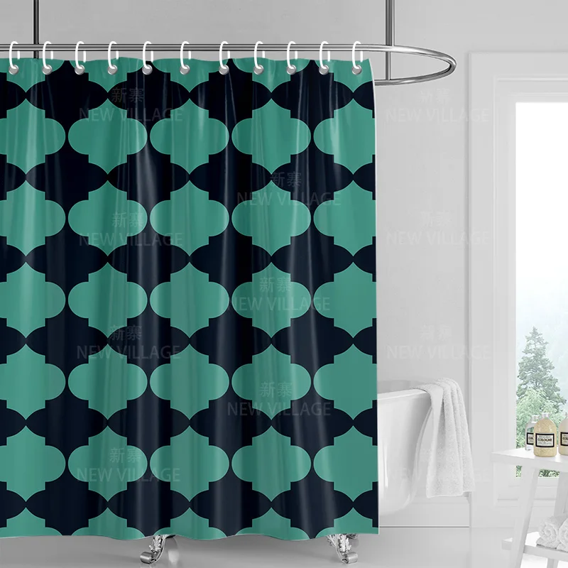 Home decoration shower curtains bathroom waterproof curtain fabric Living Room Modern Nordic Modern geometric pattern simple