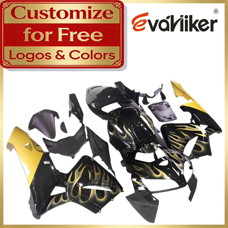 ABS plastic Fairings kit For Honda CBR600RR 2005 2006 Motorcycle Fairing yellow flames Custom Color Injection Mold Bodywork Set