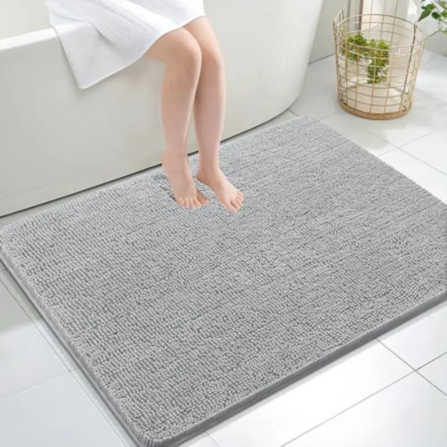 

Bathroom Rugs 40x32 Extra Soft Absorbent Chenille Bath Rugs Rubber Backing Quick Dry Machine Washable Bath Mats for Bathroom Fl
