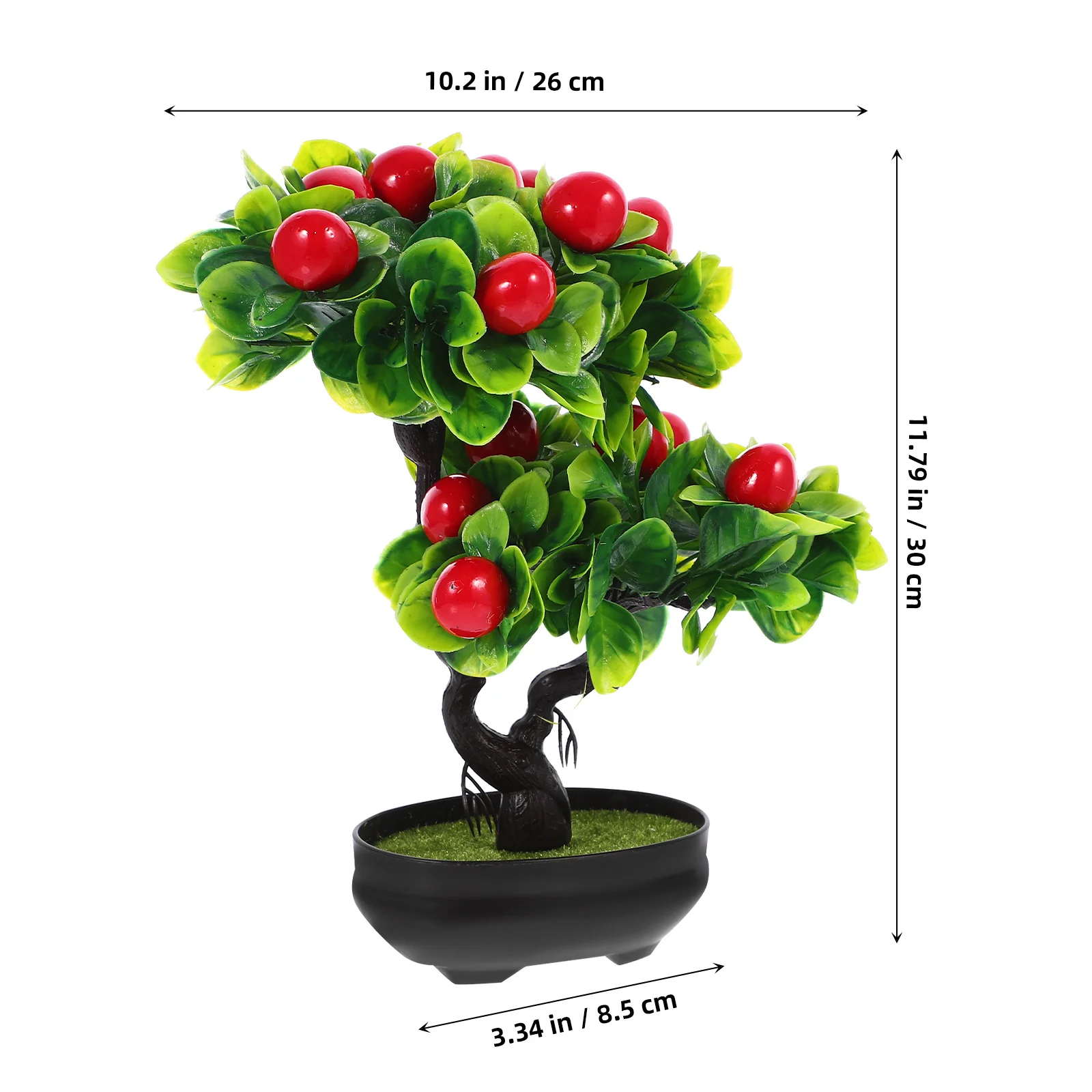 محاكاة شجرة الفاكهة بوعاء النبات بونساي شجرة الفاكهة الاصطناعية للداخلية المنزل مكتب ديكور سطح المكتب الزينة البلاستيك بونساي