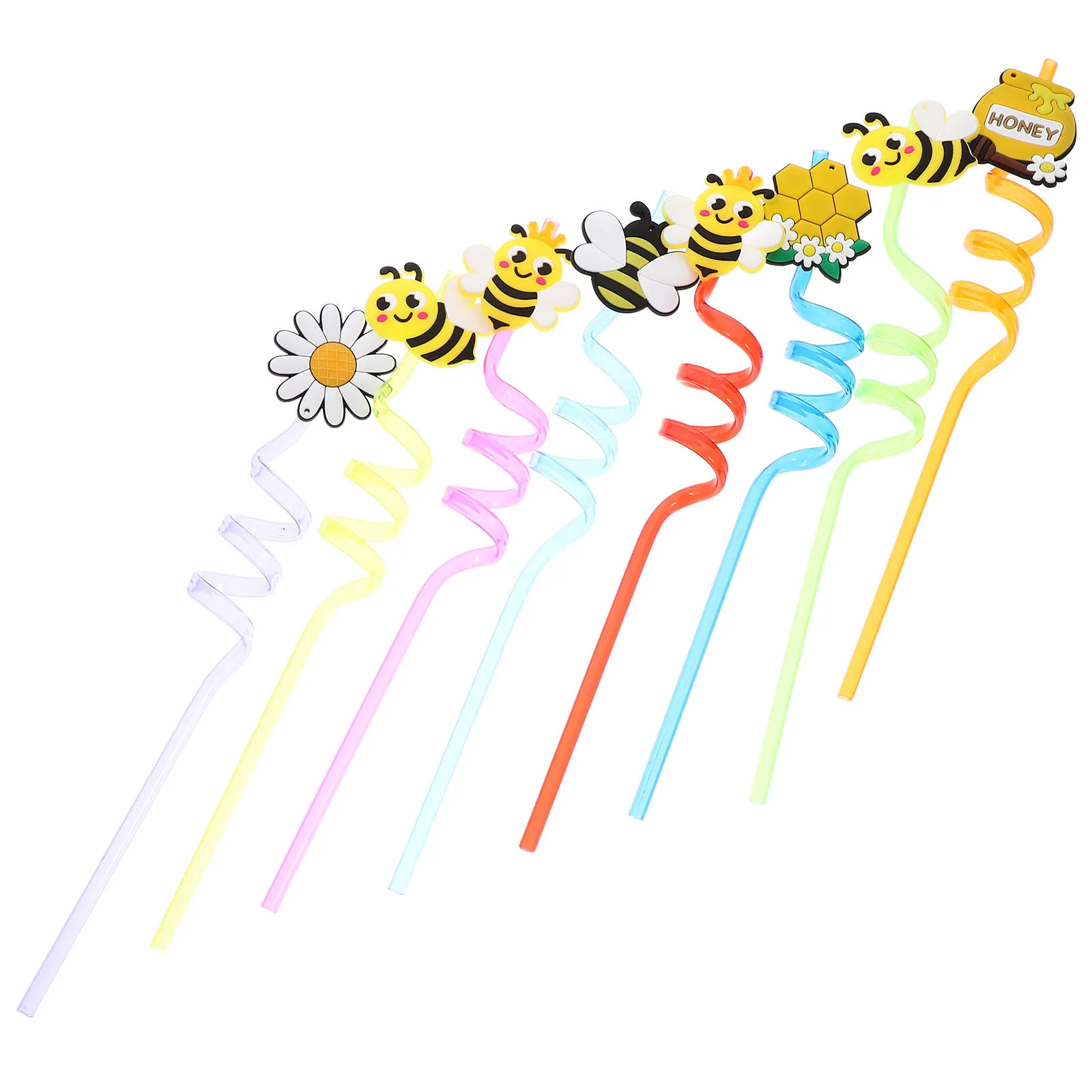 

8pcs Drinking Straws Reusable Plastic Bent Straws For Juice Cocktail Party Festival Charm Straw Multipurpose Beverage