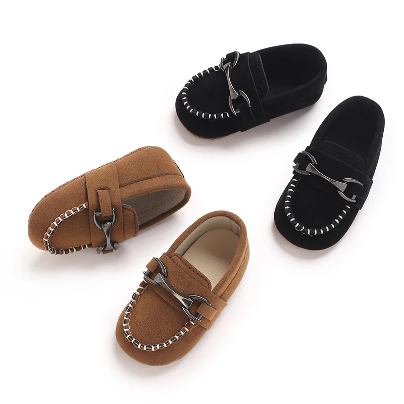 

Korean Spring and Autumn Edition 0-1 Year Old Baby Walking Shoes Iron Buckle Matte Leather Bean Shoes Baby Shoes