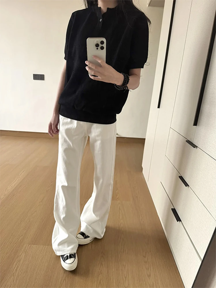 

Cleanfit Белые джинсы Bell Bot, мужские американские высокие узкие брюки с прямыми штанинами High Street Vibe, молодежная мода