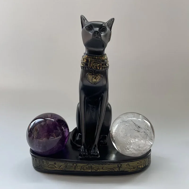 كريستال الكرة قاعدة زخرفة ، الراتنج ماج القط ، الكرة نوع الرف ، الإبداعية مكتب المنزل زخرفة ، مكتب الديكور #4