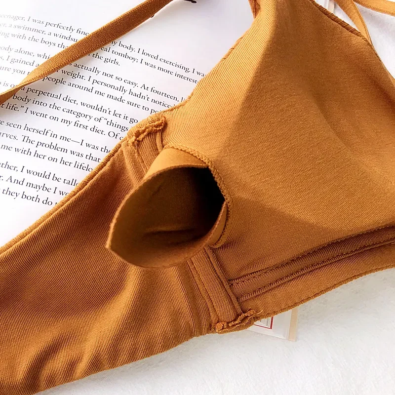 Reggiseno in cotone 95% a 5 colori e slip a vita alta da donna intimo sexy set di reggiseni lingerie comfort femminile senza cuciture a righe francesi