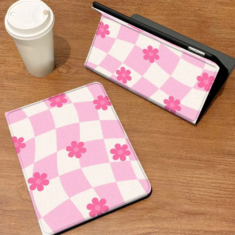 

Checkerboard Flower Pattern Case For Samsung Galaxy Tab A7 A9 A11 S6 A11 A8 S11 Lite Plus 10.4 10.5 10.1 Inch Tablet