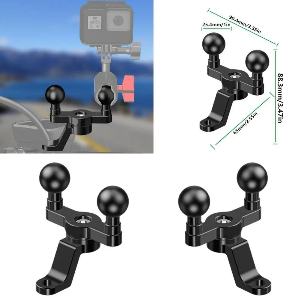 

31BA 1in Ballhead Mount Adapter Base Motorcycle Rearview Holder Mount Fixing Bracket Double Balls Base Stand 25.4mm